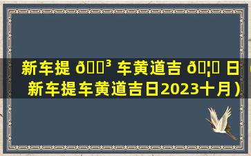 新车提 🌳 车黄道吉 🦁 日（新车提车黄道吉日2023十月）